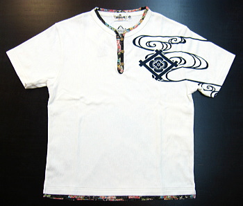 和柄半袖ヘンリーTシャツ 唐草家紋